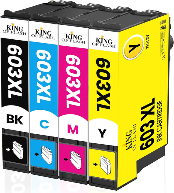 603 XL Ink Cartridges Multipack - 603XL Ink Replacement for Epson Expression Home XP-3100 XP-4100 XP-2100 XP-2105 XP-3105 XP-4150 (1 Set)