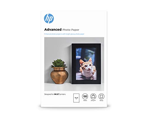 HP Q8692A, 10 x 15 cm Borderless, Advanced Glossy Photo Paper, 250 gsm, 100 Sheets, White
