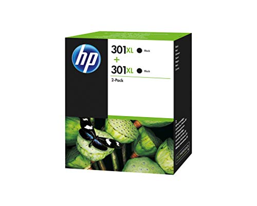 HP 301XL 2-pack High Yield Black Original Ink Cartridges Page Yield 480 (P/N D8J45AE) - Next Business Day