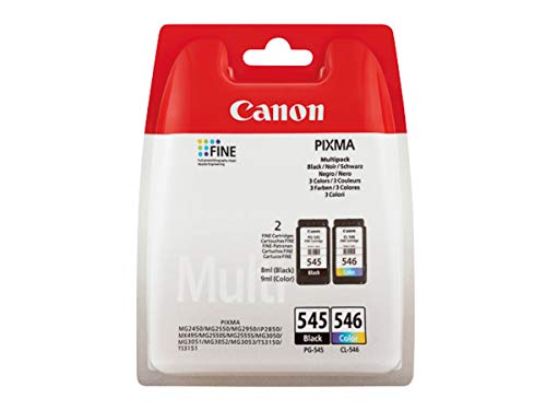 Canon 2 x 8287 B 005, 8287B005/PG-545 CL 546, PG545/CL-546 Original Ink, Black, Cyan, Magenta, Yellow