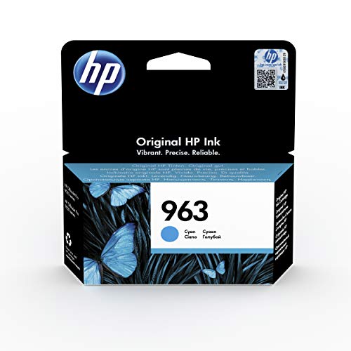 HP 3JA23AE 963 Original Ink Cartridge, Cyan, Single Pack