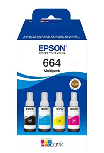 Epson EcoTank 664 Genuine Multipack Ink Bottles, Amazon Dash Replenishment Ready