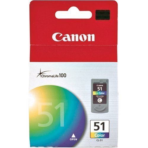 Canon CL-51 Pixma iP6210D 6220D 6310D 6320D MP150 160 170 180 450 460 MX300 310 318 Pixus iP2500 Ink Cartridge (Cyan Magenta Yellow) in Retail Packaging