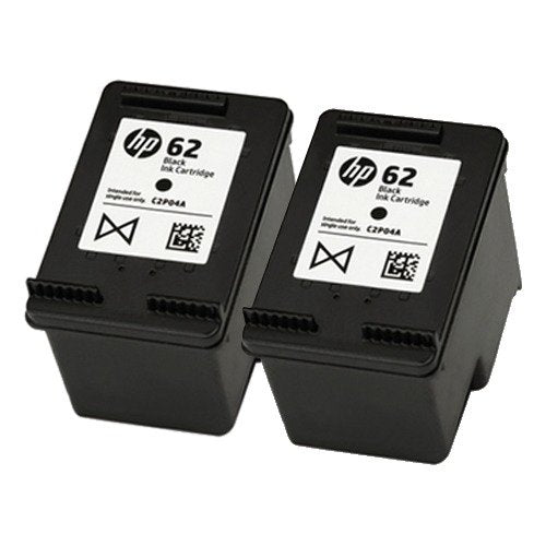 2x Genuine Original HP 62 Black Ink Cartridge For use with HP Envy 7640 Printers