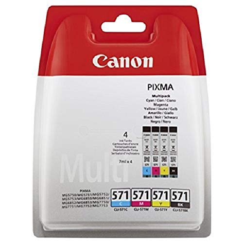 Canon Original CLI-571 Ink Cartridges - Cyan, Magenta, Yellow and Black
