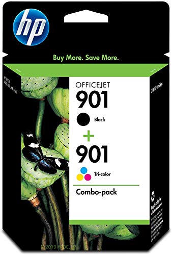 HP 901 | 2 Ink Cartridges | Black, Tri-color | CC653AN, CC656AN (CN069FN)
