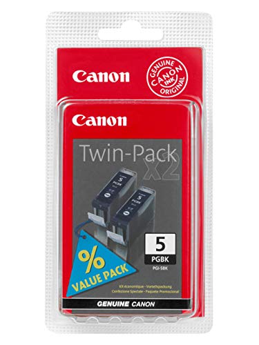 Canon Inkjet Cartridge Page Life 3115pp Black Ref PGI-5BK [Pack 2]