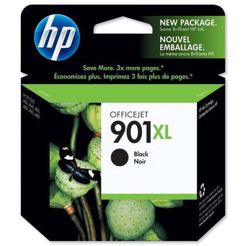 HP 901XL High Yield Black Original Ink Cartridge CC654A CC654AE Deskjet/PSC/Photosmart/Officejet/Digital Copier printers - Easy Mail Packaging - Foil