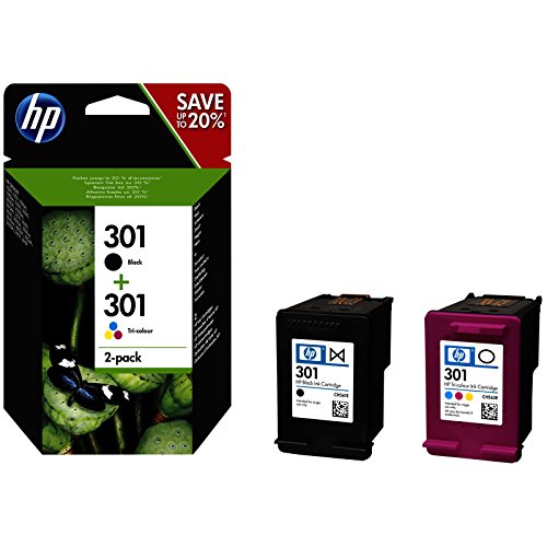 HP N9J72AE 301-2-pack - black colour (cyan magenta yellow) - original - ink cartridge - for Deskjet 1000 1010 1050 J410 1050A J410 1051A J410 1055 J410 1056 J410 1510 1512 1513 2000 2050 J510 2050A