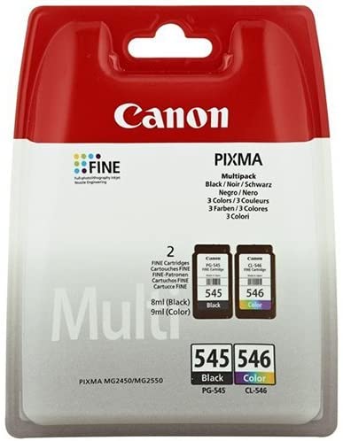 Canon PG-545 CL- 546 Original Ink Cartridge, Black, Cyan, Magenta, Yellow