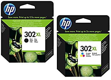 1x XL HP F6U68AE F6U67AE HP 302XL original HP 302 printer ink cartridge for HP deskjet 3630 black and colour capacity