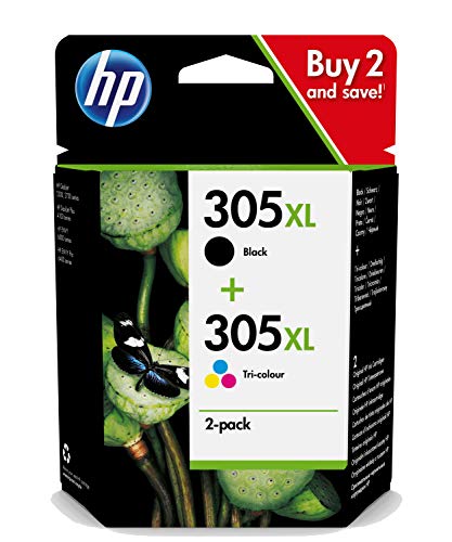 HP 6ZA94AE 305XL High Yield Original Ink Cartridges, Black/Tri-Colour, Multipack