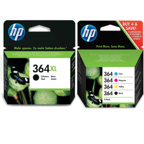 HP 364 4-pack Original Ink Cartridges Combo pack plus XL Black