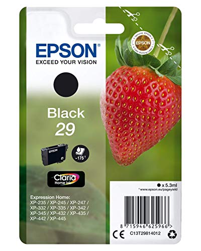 Epson 29 Black Strawberry Genuine, Claria Home Ink, Amazon Dash Replenishment Ready