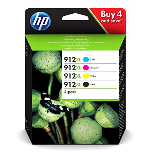 HP 3YP34AE 912XL High Yield Original Ink Cartridge, Black/Cyan/Magenta/Yellow, Multipack