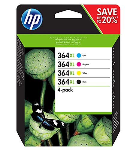 HP N9J74AE 364XL High Yield Original Ink Cartridges, Black/Cyan/Magenta/Yellow, Multipack