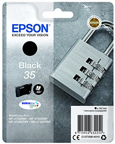Epson 35 Black Padlock Genuine Ink, Claria Photo HD Ink Cartridge, Amazon Dash Replenishment Ready
