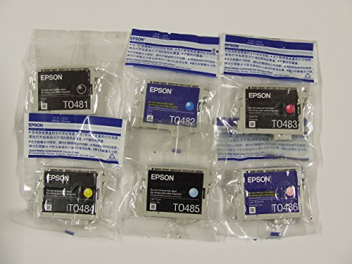 Original Epson T0487 Pack of 6 Ink Cartridges - Cyan/Magenta/Yellow/Black/Light Magenta/Light Cyan - Easy Packaging - Original Sealed Blister Packaging