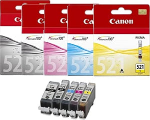 Canon  CLI-521/ PGI-520 Original Printer Ink Cartridges  Cyan / Magenta / Yellow / Black / Large Black