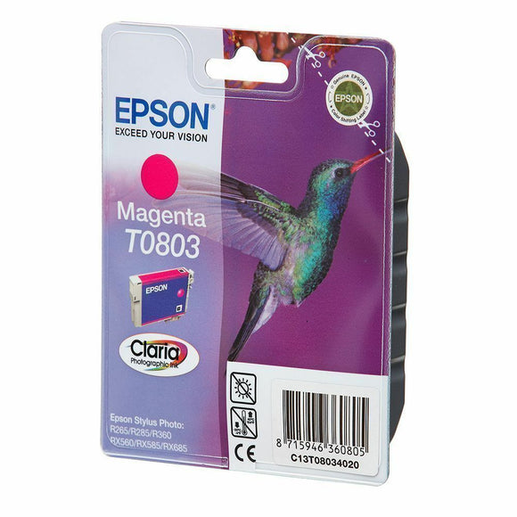 3x Epson Original Magenta T0803 Ink Cartridge Part of T0807 Genuine C13T08034011