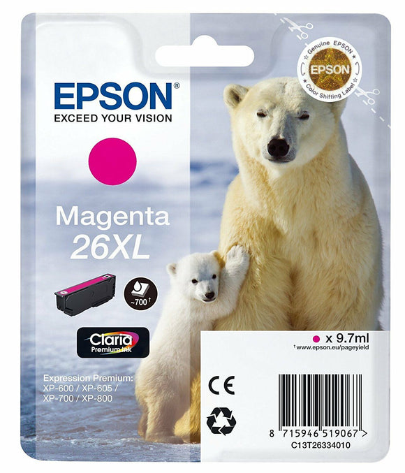 T2633 (26XL) Genuine Magenta Ink Cartridge for Epson XP-700 XP-600 XP-800 XP-605