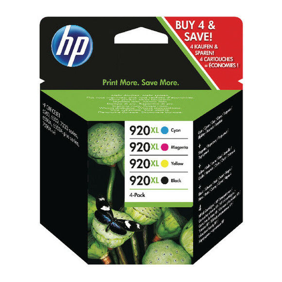 4 Original HP 920XL Ink Cartridges for OfficeJet 6000 6500 6500A 7500 7500A 7000