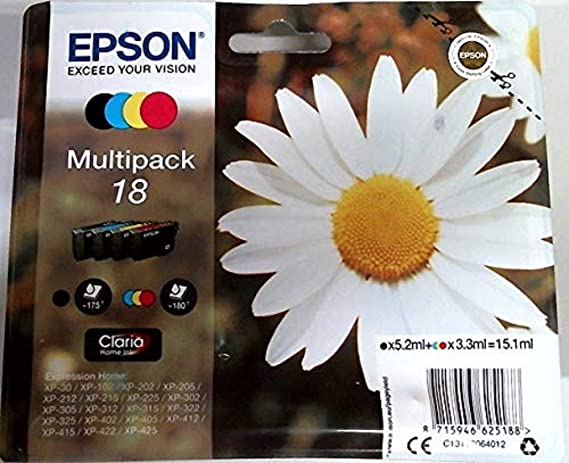 Epson 18 Black & Colour Ink Cartridge 4 Pack (Original)