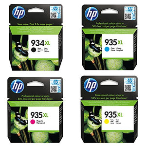HP 934XL Multipack Original Ink Cartridges (Black, Cyan, Magenta, Yellow) with High Yield for HP Officejet Pro