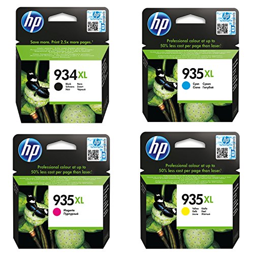 HP 934XL Multipack Original Ink Cartridges (Black, Cyan, Magenta, Yellow) with High Yield for HP Officejet Pro