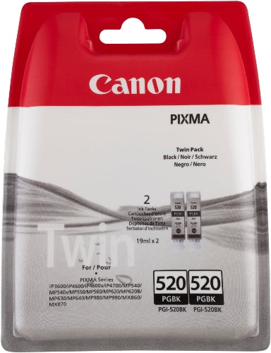 Canon PGI-520BK Ink Cartridges - Black (Pack of 2)