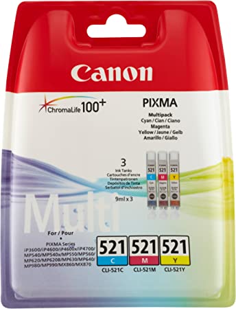 Canon CLI-521 C/M/Y Colour Ink Cartridge Multipack