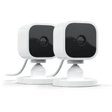 Blink Mini | Indoor plug-in pet security camera, 1080p HD day and night video, motion detection, two-way audio, easy setup, Alexa enabled, Blink Subscription Plan Free Trial — 2 cameras (White)