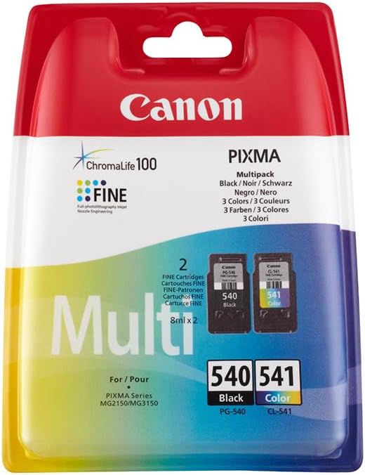 Canon PG-540 Black + CL-541 Colour Genuine Ink Cartridges – Multipack ...