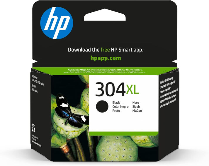 HP N9K08AE 304XL High Yield Original Ink Cartridge, Black, Packaging m ...