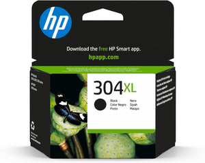 HP N9K08AE 304XL High Yield Original Ink Cartridge, Black, Packaging may vary, Pack of 1