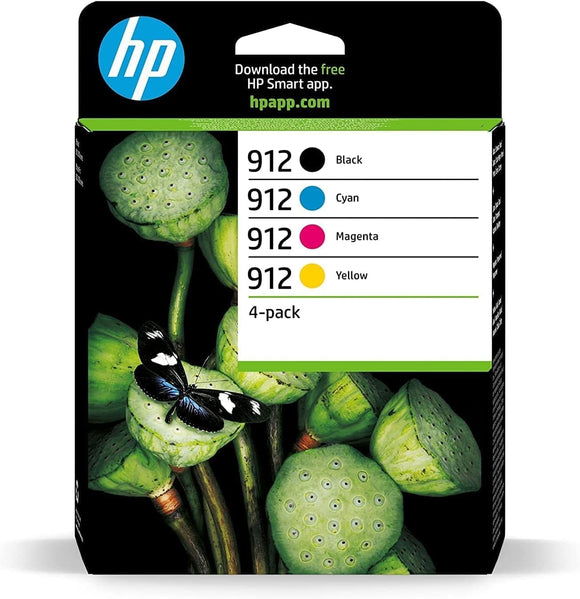 HP 912 Set of 4 Original Ink Cartridges for HP OfficeJet Pro 8010, 8012, 8014, 8015, 8020, 8022, 8023, 8024, 8025