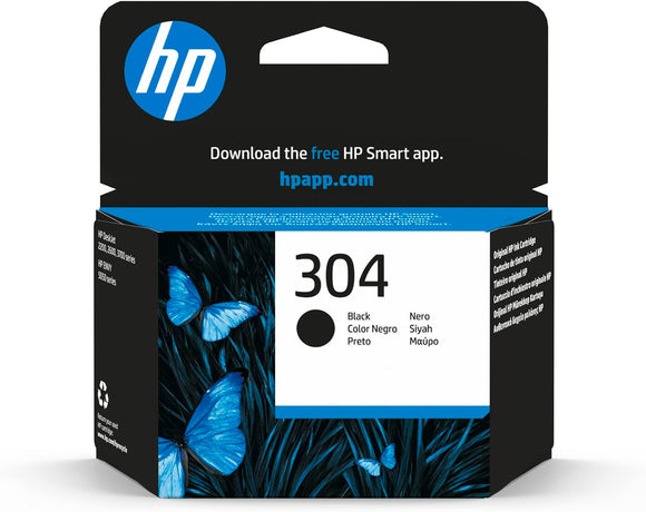 HP N9K06AE 304 Original Ink Cartridge, Black, (Pack of 1) HP DeskJet 2620/2630/3720/3730/3750/3760