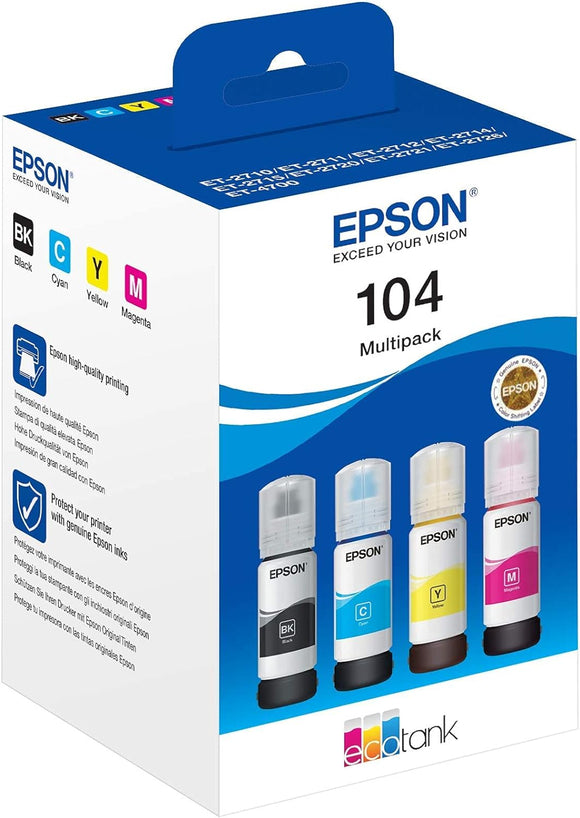Epson EcoTank 104 Genuine Multipack Ink Bottles