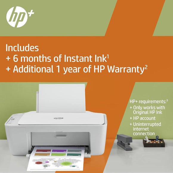 HP 26K72B DeskJet 2710e All-In-One Colour Printer with 6 Months of Instant Ink with +, White