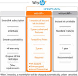 HP Envy 6020e All in One Colour Printer with 3 months of Instant Ink included with HP+, White