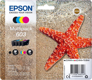 Epson 603 Starfish Genuine , 4-Colours Multipack Ink Cartridges