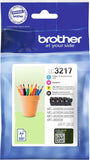 Brother LC-3217BK/LC-3217C/LC-3217M/LC-3217Y Inkjet Cartridges, Black/Cyan/Magenta/Yellow, Multi-Pack, Standard Yield, Includes 4 x Inkjet Cartridges, Brother Genuine Supplies