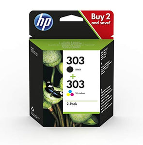 HP 3YM92AE 303 Original Ink Cartridges, Black and Tri-Colour, Multipack