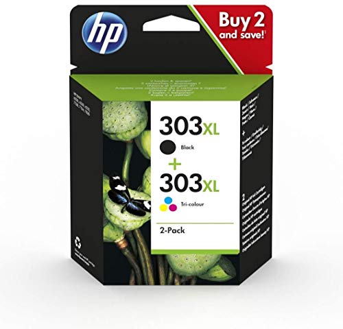 HP 303XL 2-pack Black/Tri-colour Original Ink Cartridges Combo pack Page Yield B 600/Tri 415 (P/N 3YN10AE)