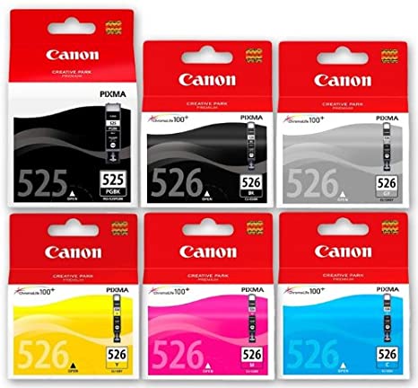 Canon PG525 PG526 Original Genuine 6 Ink Cartridges Multicoloured