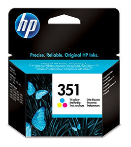 HP No.351 Tri-Colour Inkjet Print Cartridge with Vivera Inks (CB337EE) Deskjet/PSC/Photosmart/Officejet/Digital Copier printers - Easy Mail Packaging - Foil