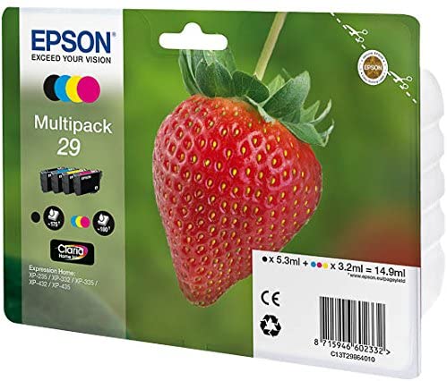 Epson 29 Claria Strawberry Multipack Ink Cartridge - Black Cyan Magenta Yellow