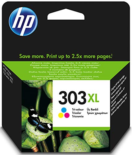 HP T6N03AE 303XL High Yield Original Ink Cartridge, Tri-color, Single Pack