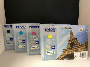 EPSON Genuine T7021 T7022 T7023 T7024 Black Cyan Magenta Yellow Ink Cartridges