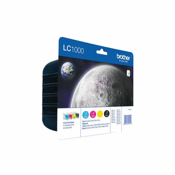 Brother LC1000 Genuine/Original Ink Cartridges 4 COLRS Black,Cyan,Magenta,Yellow